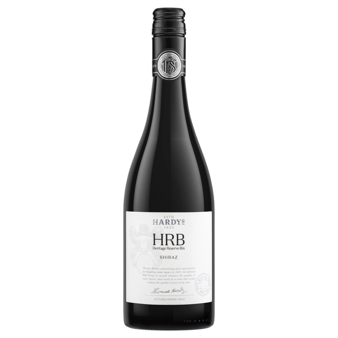 A bottle of Hardy's HRB Shiraz 2021 750ml Red Wine