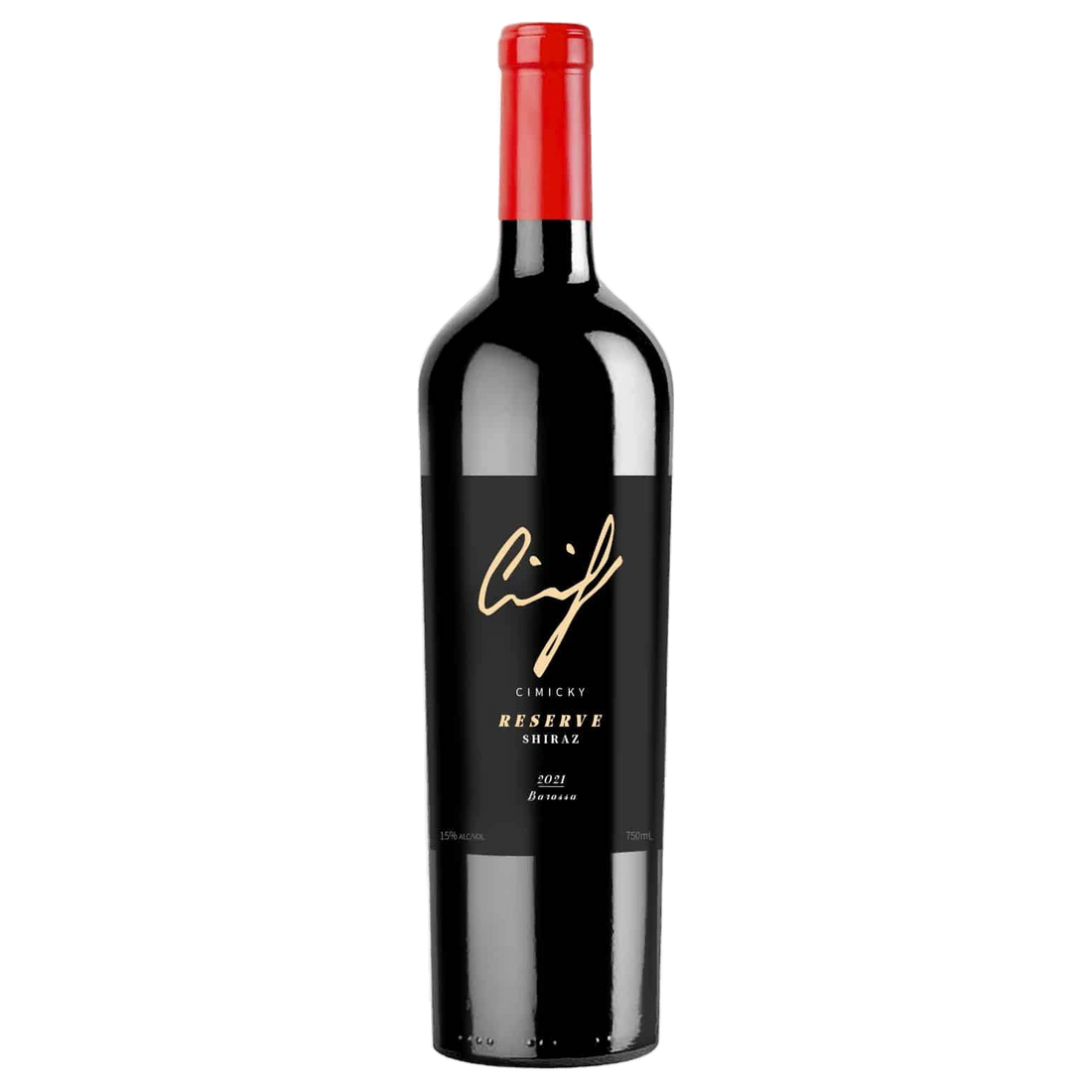 A bottle of Cimicky Reserve Shiraz 2021 750ml Red Wine