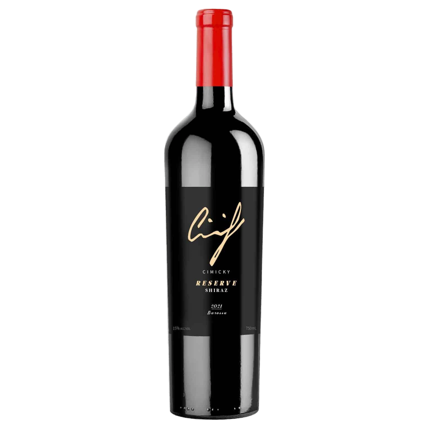 A bottle of Cimicky Reserve Shiraz 2021 750ml Red Wine
