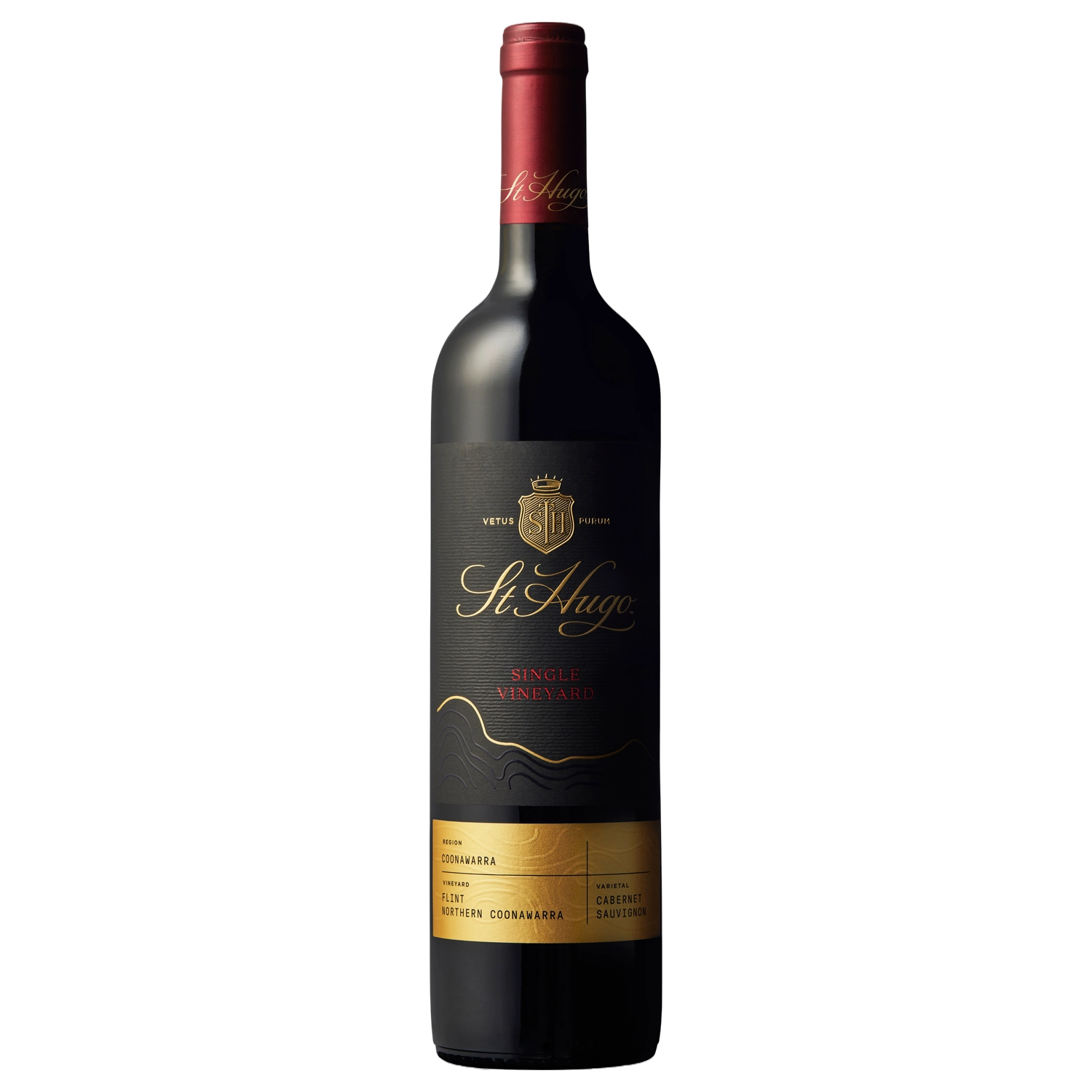 A bottle of St Hugo Single Vineyard Flint Coonawarra Cabernet 2020 750ml Red Wine