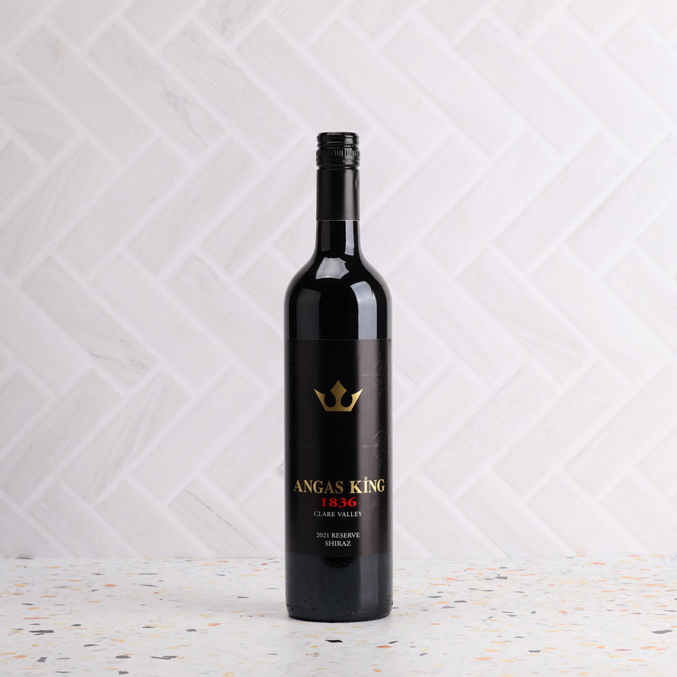 A bottle of Angas King 1836 Clare Valley Reserve Shiraz 2021 750ml Red Wine