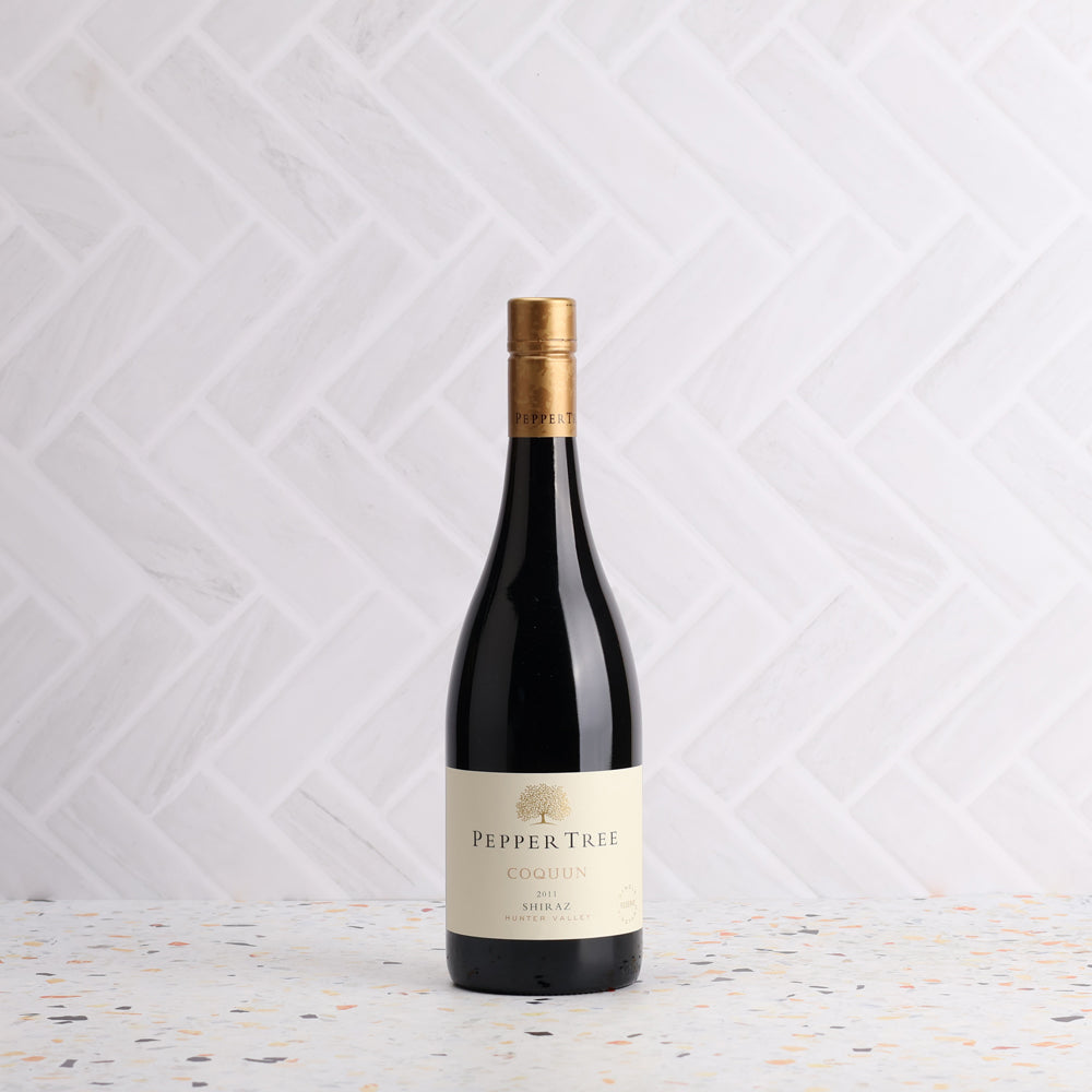 A bottle of Pepper Tree Single Vineyard Coquun Shiraz 2011 750ml Red Wine