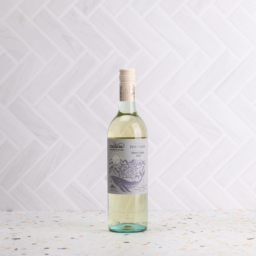 A bottle of Credaro 5 Tales Pinot Grigio 2025 750ml White Wine
