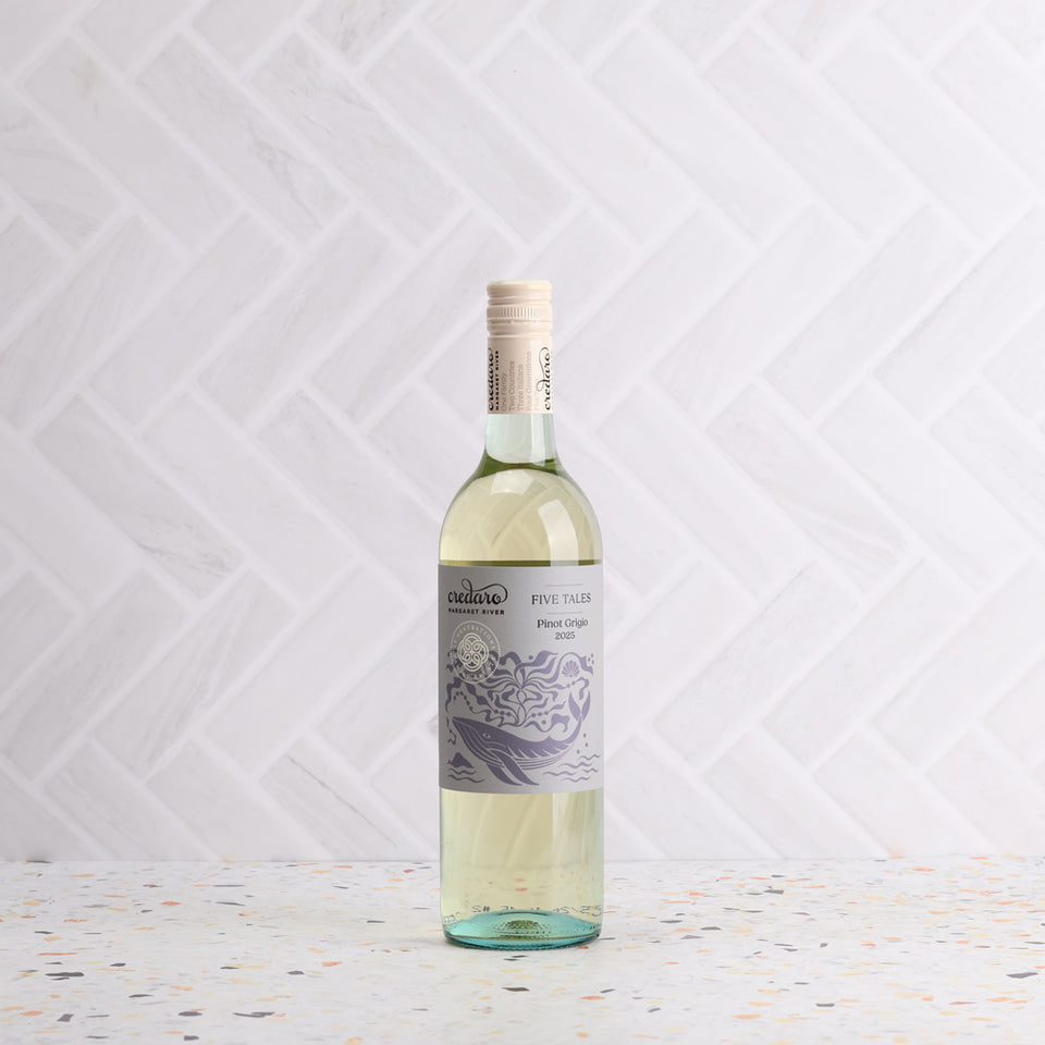 A bottle of Credaro 5 Tales Pinot Grigio 2025 750ml White Wine