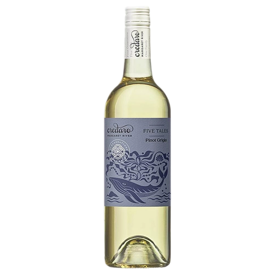 A bottle of Credaro 5 Tales Pinot Grigio 2025 750ml White Wine