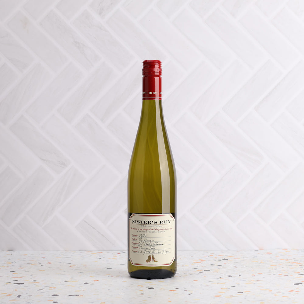 A bottle of Sisters Run St Petri Riesling 2020 750ml White Wine
