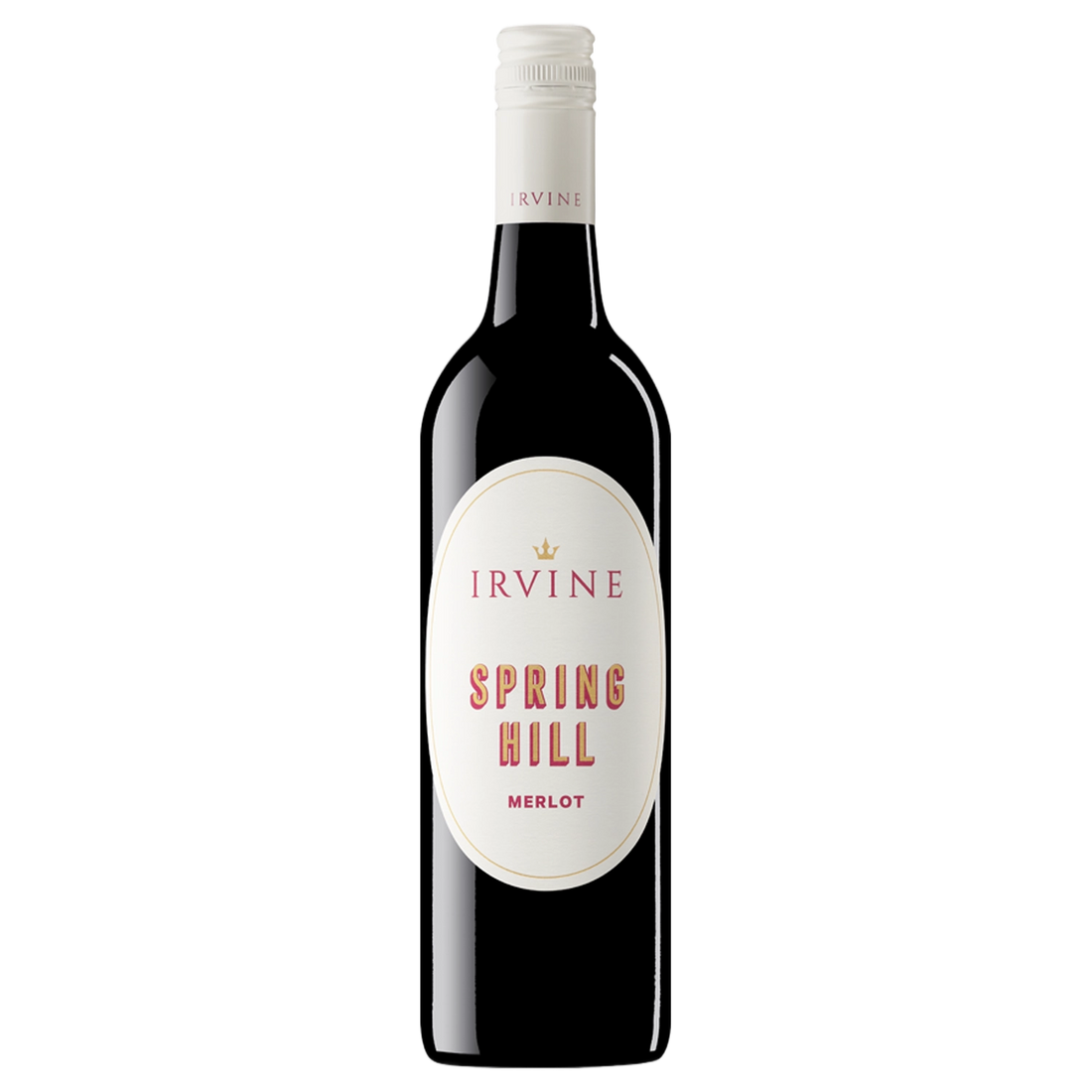 A bottle of Irvine Spring Hill Merlot 2021 750ml Red Wine