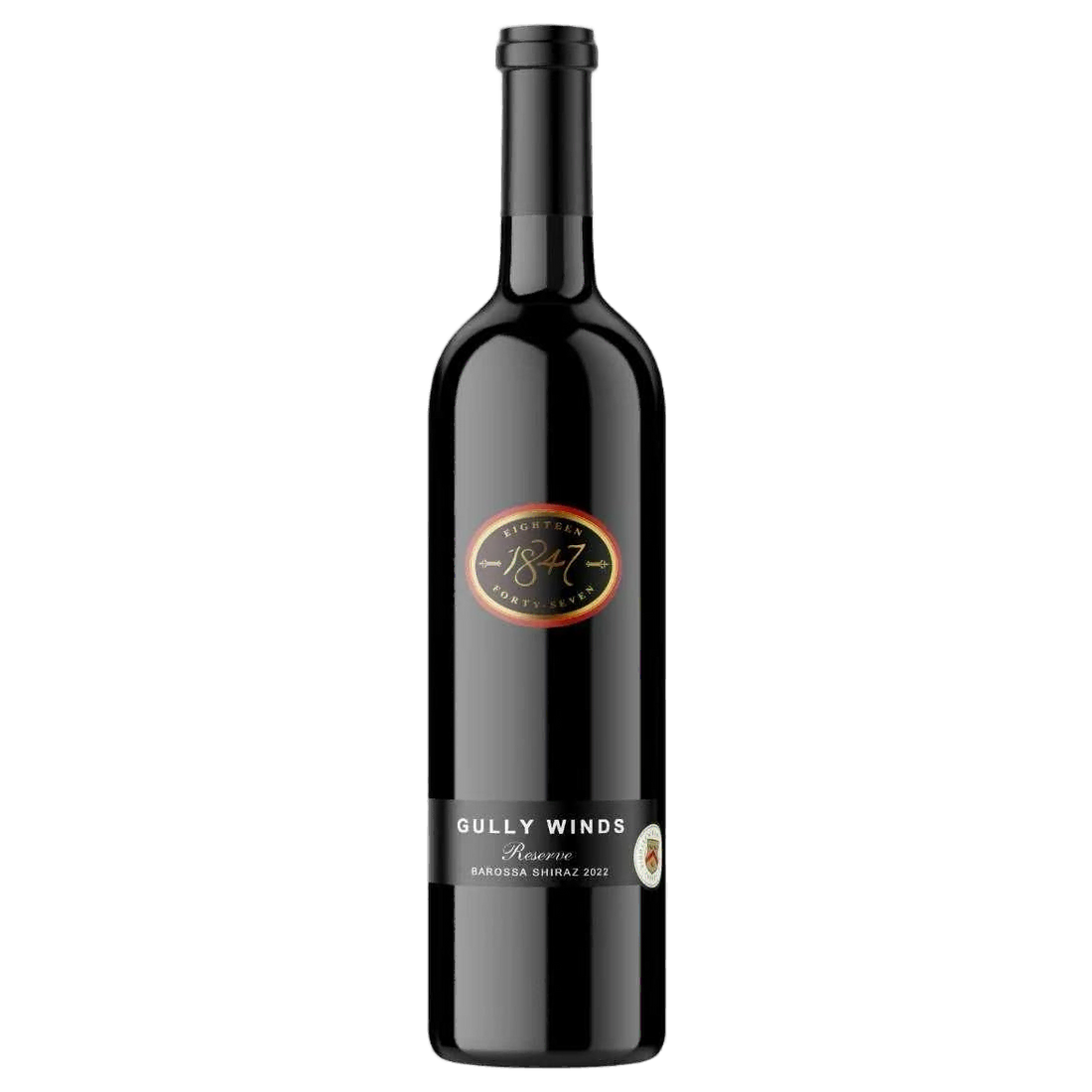A bottle of 1847 Gully Winds Cellar Reserve Barossa Shiraz 2022 750ml Red Wine