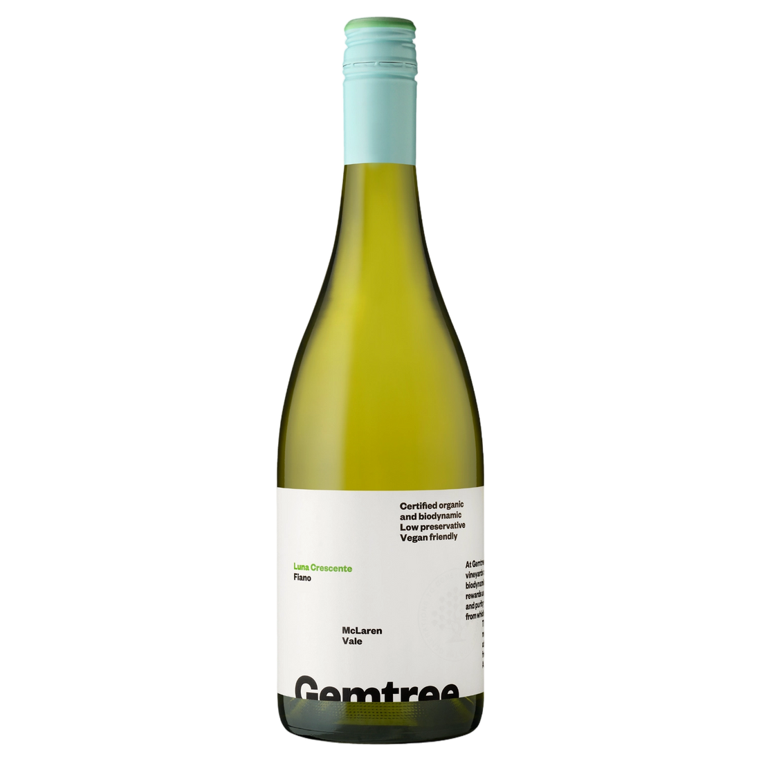 A bottle of Gemtree Luna Crescente Fiano 2025 750ml White Wine