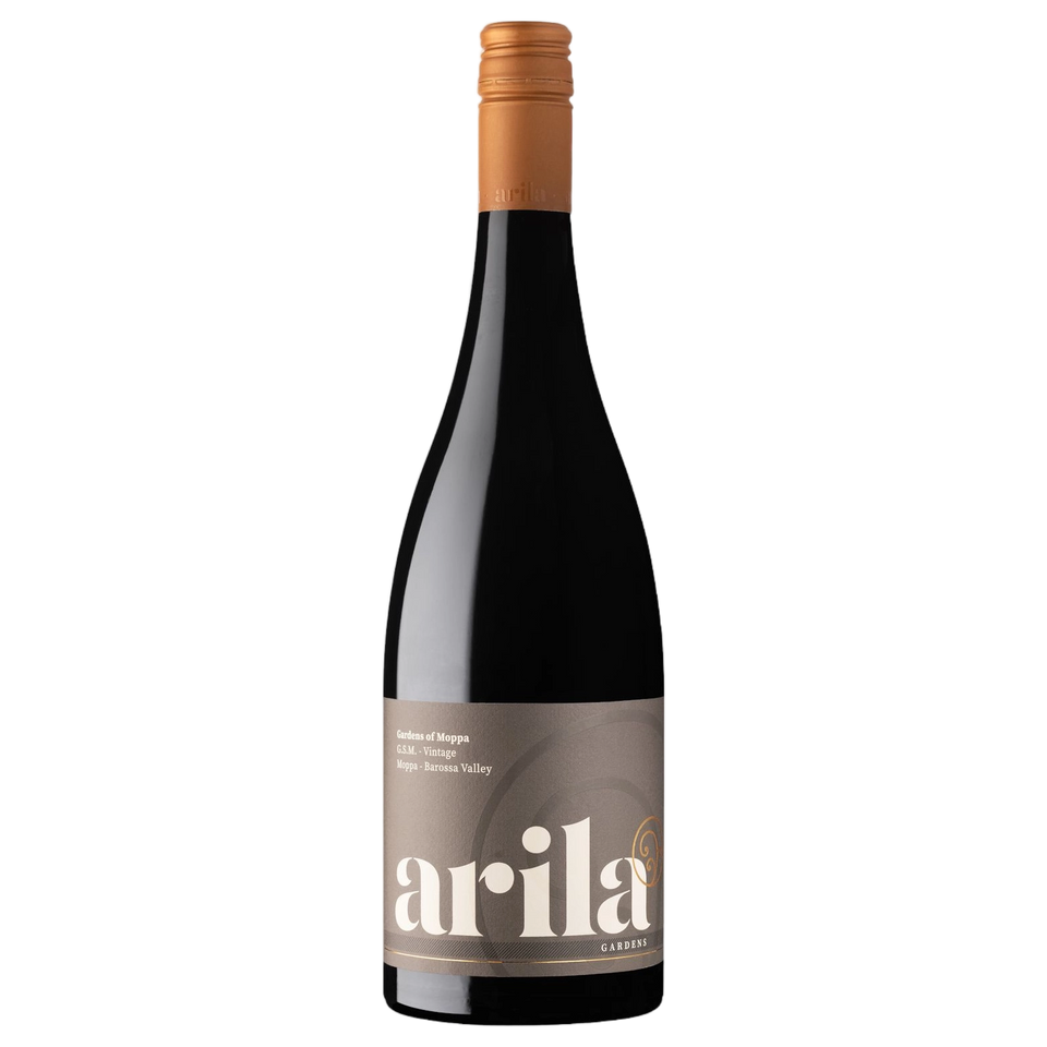 A bottle of Arila Gardens Moppa G.S.M 2023 750ml Red Wine