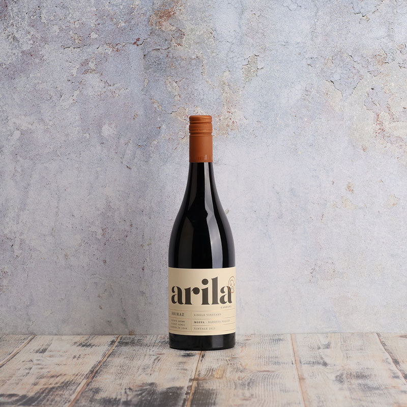 A bottle of Arila Gardens Single Vineyard Shiraz 2023 750ml Red Wine