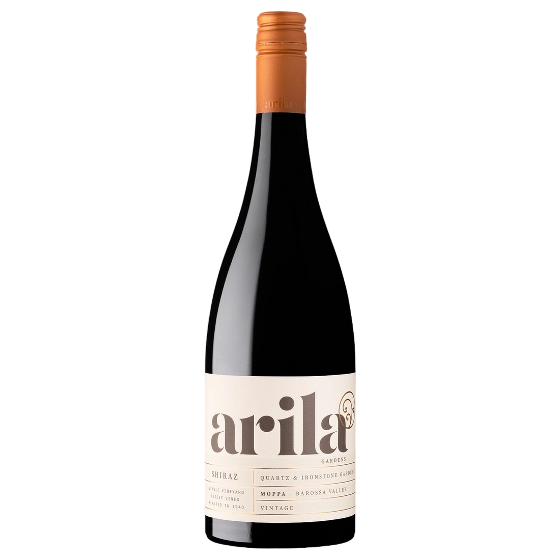 A bottle of Arila Gardens Single Vineyard Shiraz 2023 750ml Red Wine