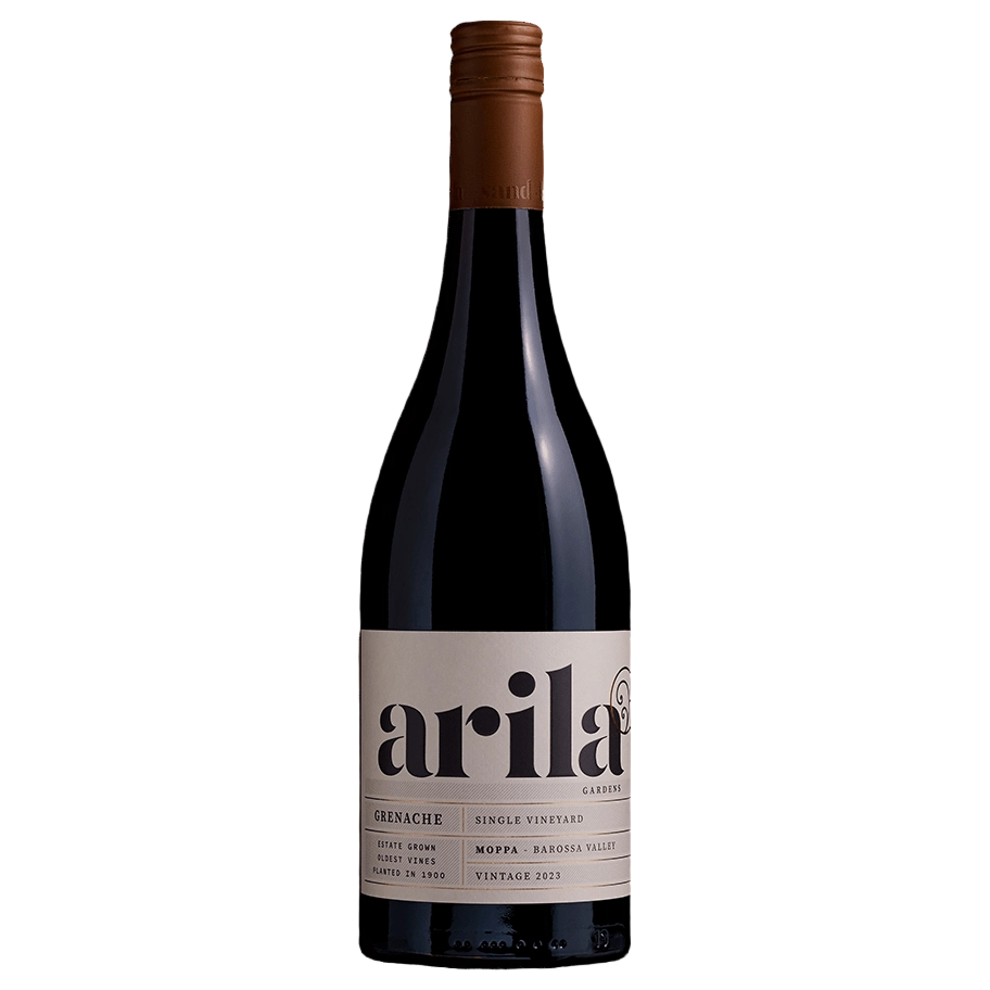 A bottle of Arila Gardens Single Vineyard Grenache 2023 750ml Red Wine