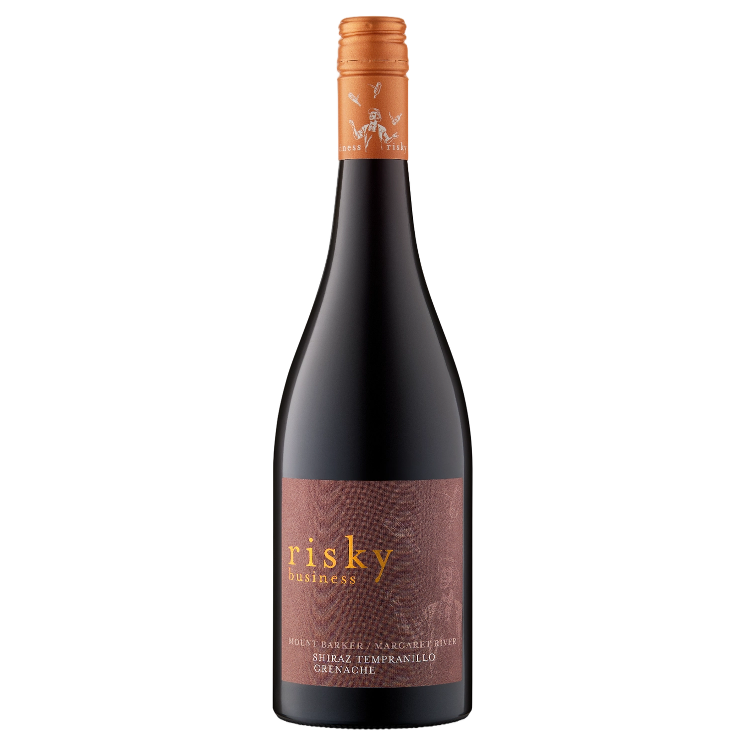 A bottle of Risky Business Shiraz Tempranillo Grenache 2023 750ml Red Wine