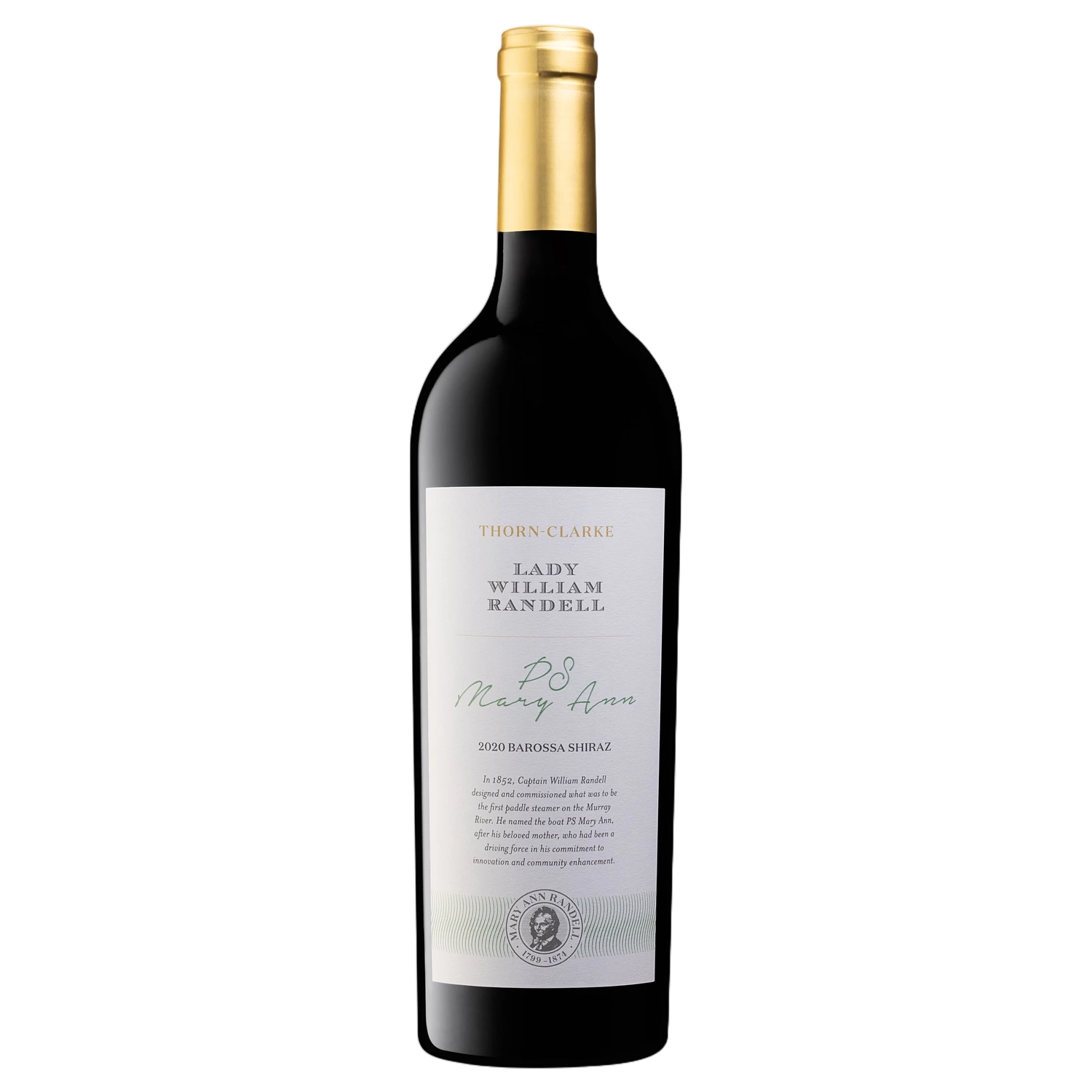 A bottle of Thorn Clarke Lady William Randall Shiraz 2020 750ml Red Wine