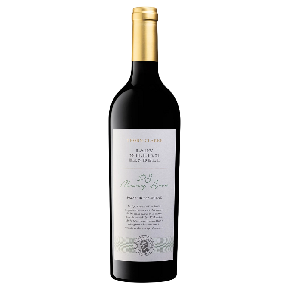 A bottle of Thorn Clarke Lady William Randall Shiraz 2020 750ml Red Wine