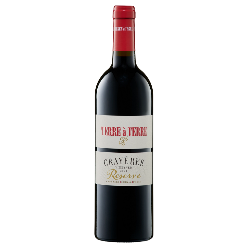 A bottle of Terre a Terre Crayeres Vineyard Reserve 2021 750ml Red Wine