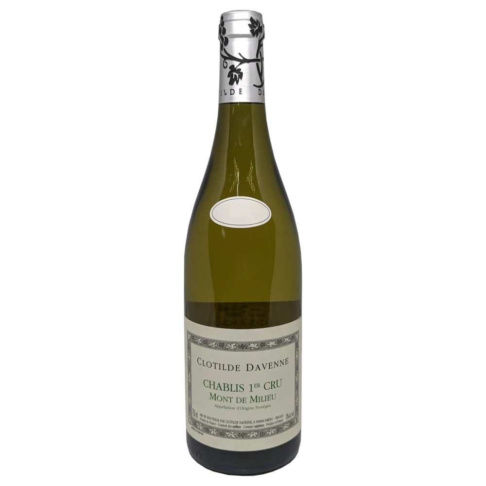 A bottle of Clotilde Davenne Chablis 1er Cru Mont Du Milieu White 2024 750ml White Wine