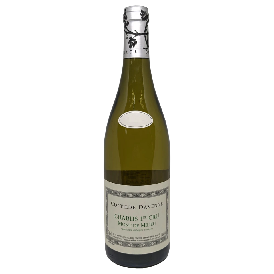 A bottle of Clotilde Davenne Chablis 1er Cru Mont Du Milieu White 2024 750ml White Wine