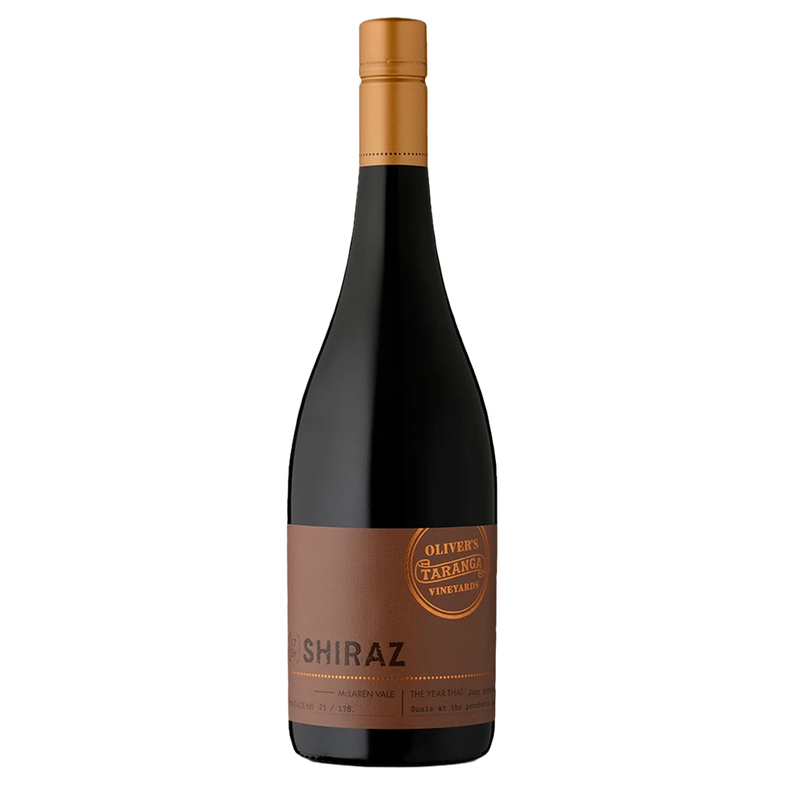 A bottle of Olivers Taranga Shiraz 2023 750ml Red Wine