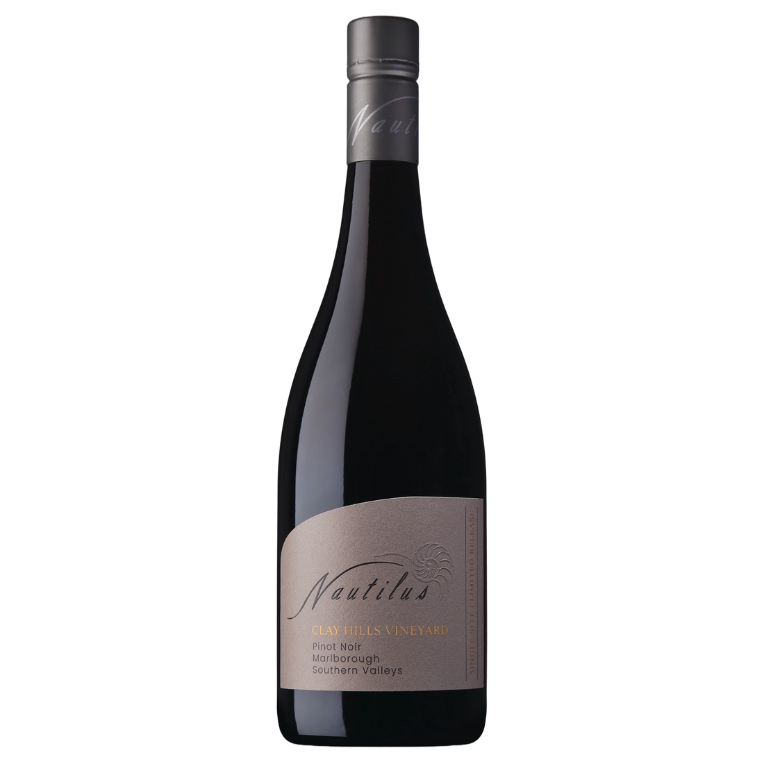 A bottle of Nautilus Estate Clay Hills Vineyard Pinot Noir Aust 2021 750ml Red Wine