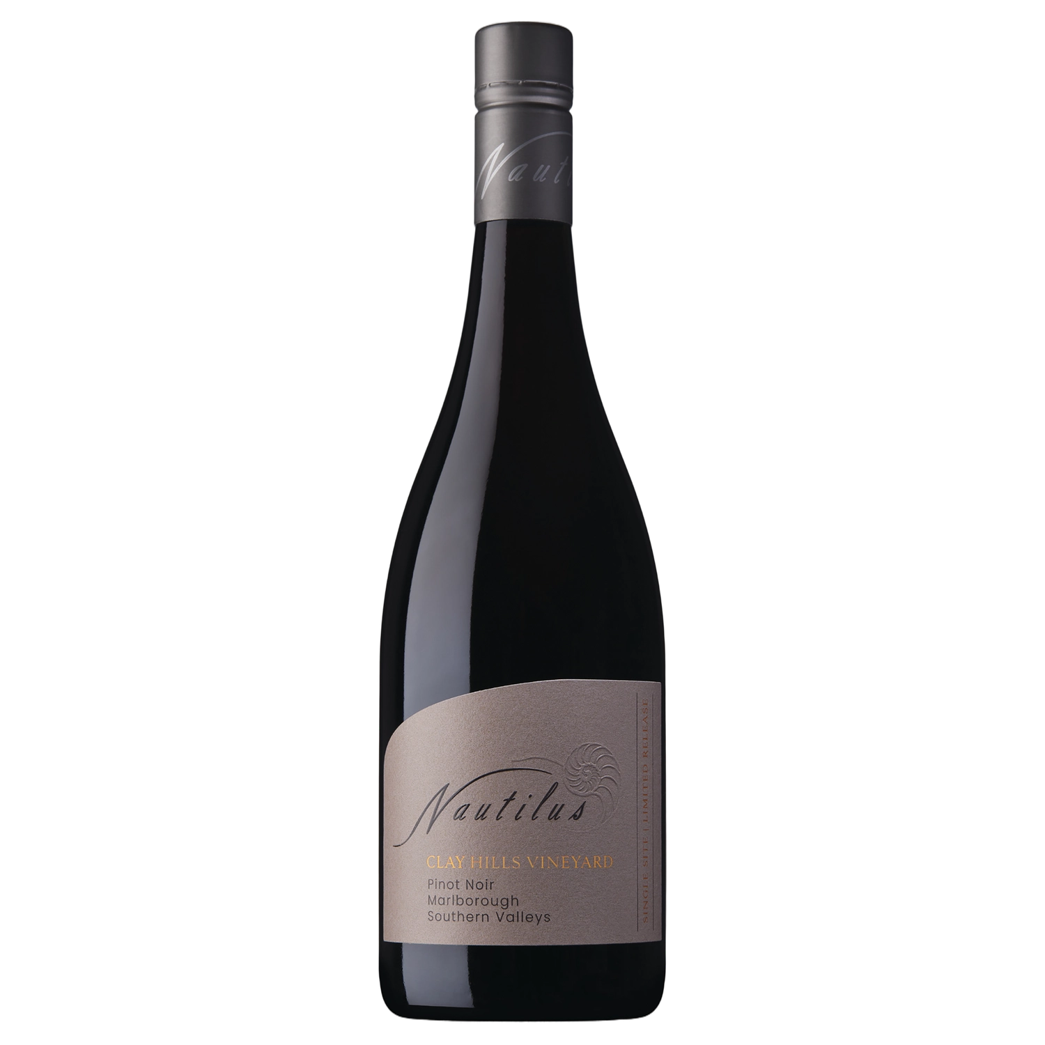 A bottle of Nautilus Estate Clay Hills Vineyard Pinot Noir Aust 2021 750ml Red Wine