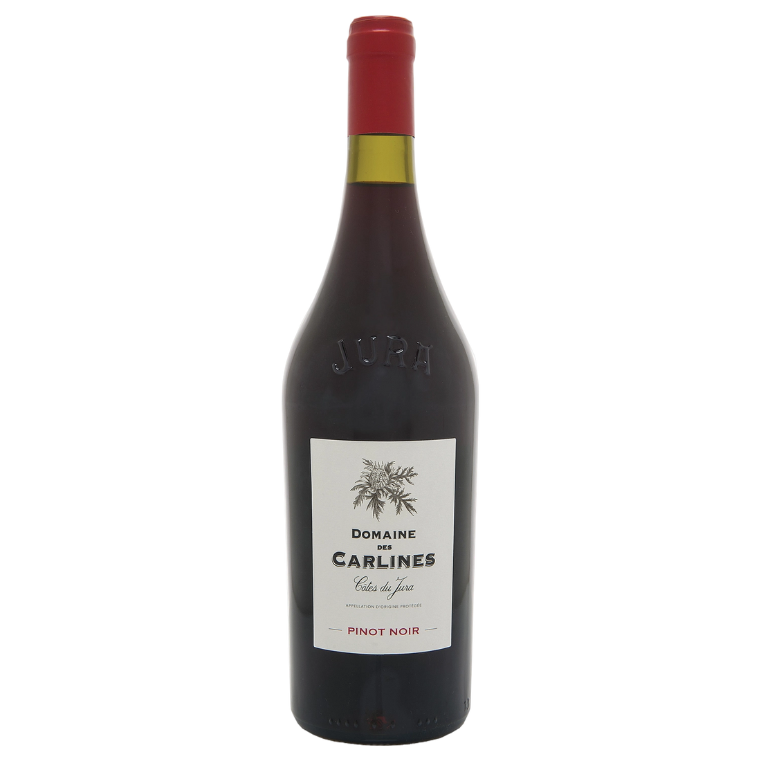 A bottle of Domaine des Carlines Côtes du Jura Pinot Noir 2024 750ml Red Wine