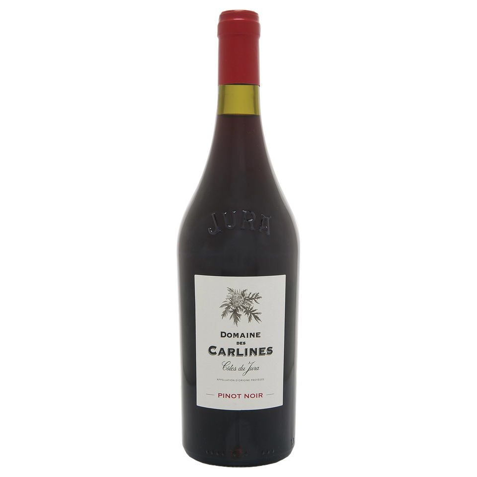 A bottle of Domaine des Carlines Côtes du Jura Pinot Noir 2024 750ml Red Wine