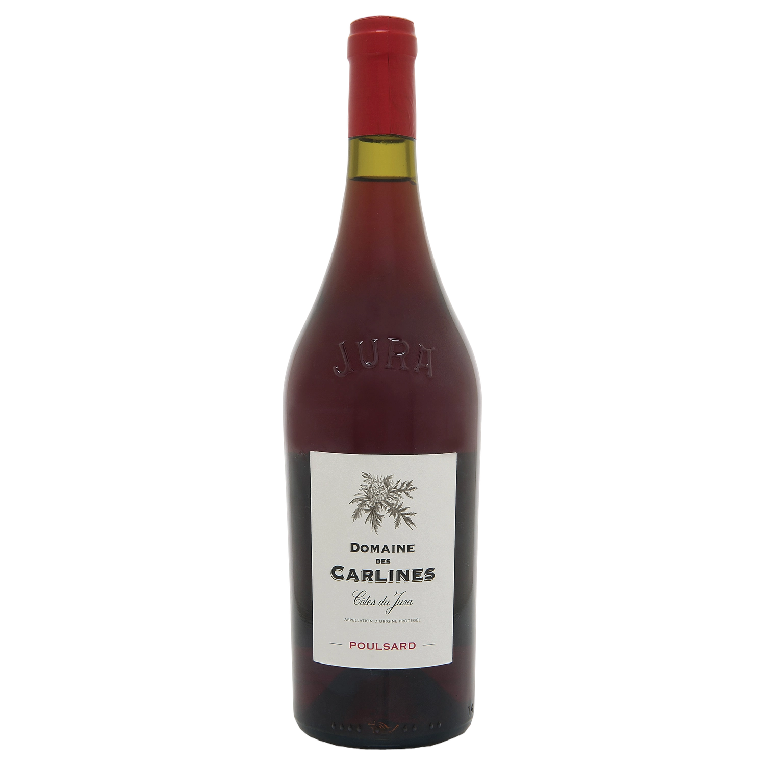 A bottle of Domaine des Carlines Poulsard Côtes du Jura 2024 750ml Red Wine