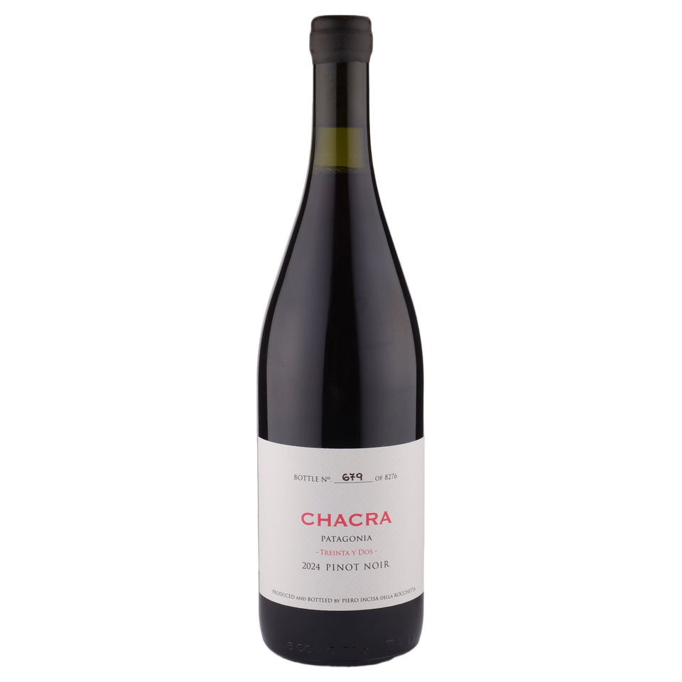 A bottle of Bodega Chacra Treinta Y Dos Pinot Noir 2024 750ml Red Wine