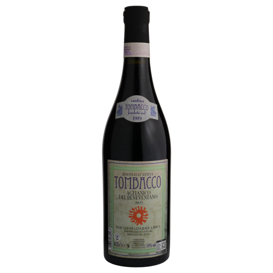 A bottle of Tombacco Aglianco IGT Del Beneventano 2024 750ml Red Wine