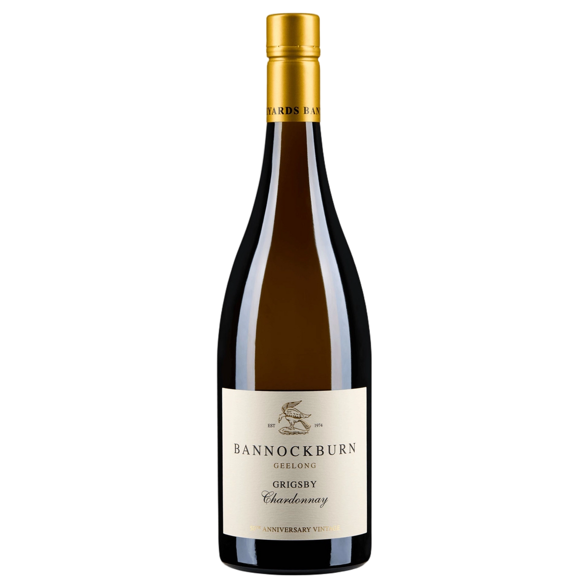 A bottle of Bannockburn Grigsby Chardonnay 2025 750ml White Wine