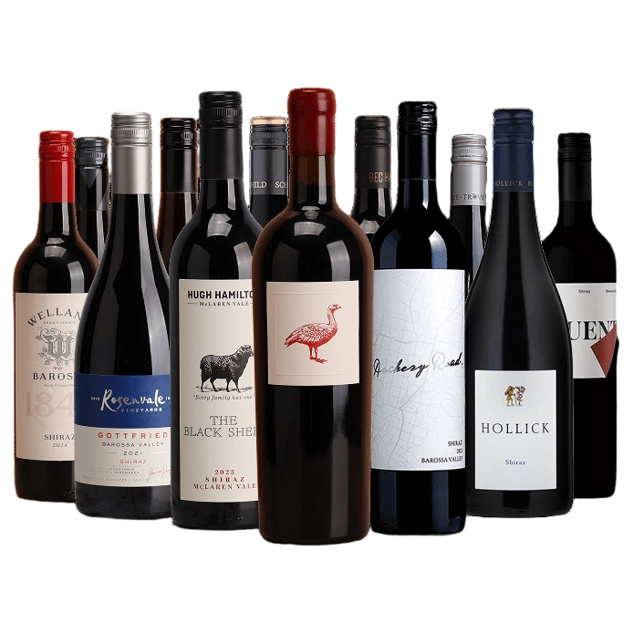 A collection of The Ultimate Shiraz Savers Dozen from The Wine Collective