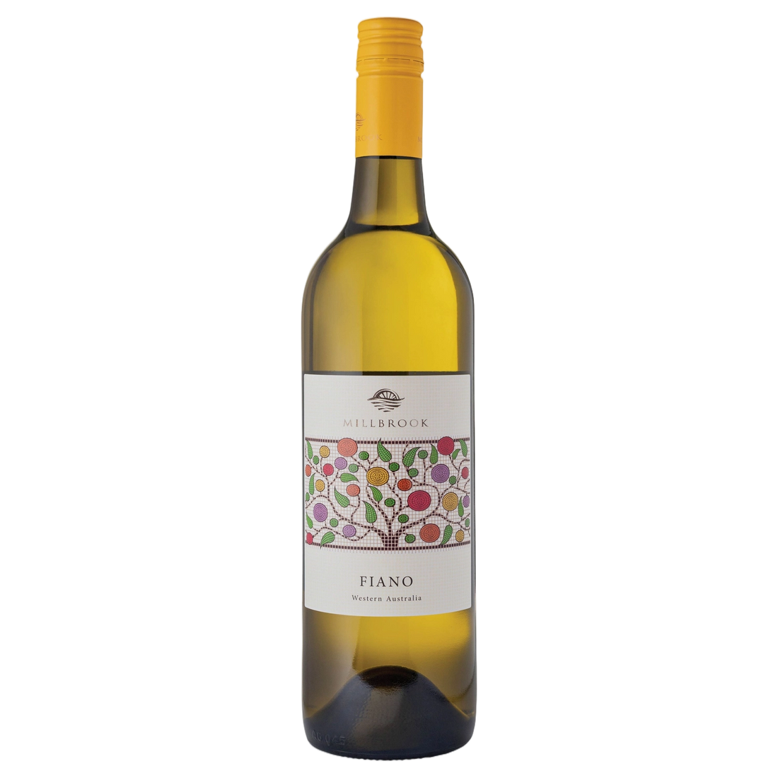 A bottle of Millbrook Regional Fiano 2025 750ml White Wine