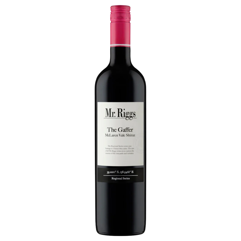 A bottle of Mr. Riggs The Gaffer Shiraz 2024 750ml Red Wine