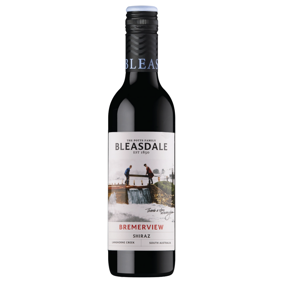 A bottle of Bleasdale Vineyards Bremerview Shiraz 2024 375ml Red Wine