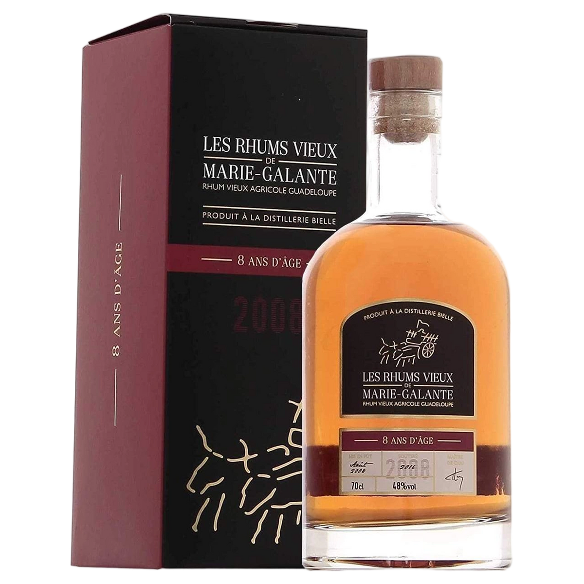 A bottle of Bielle Rhum Agricole 48% 2008 700ml