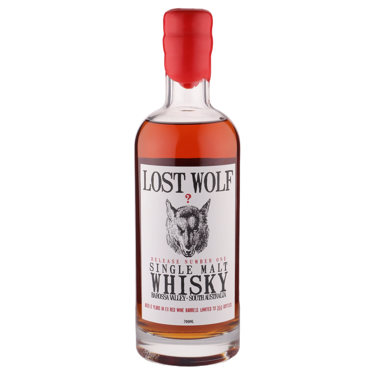 A bottle of Lost Wolf ‘’OWN” Red Wine Barrel No 1 Release (2018 LW Shiraz) Whisky 750ml