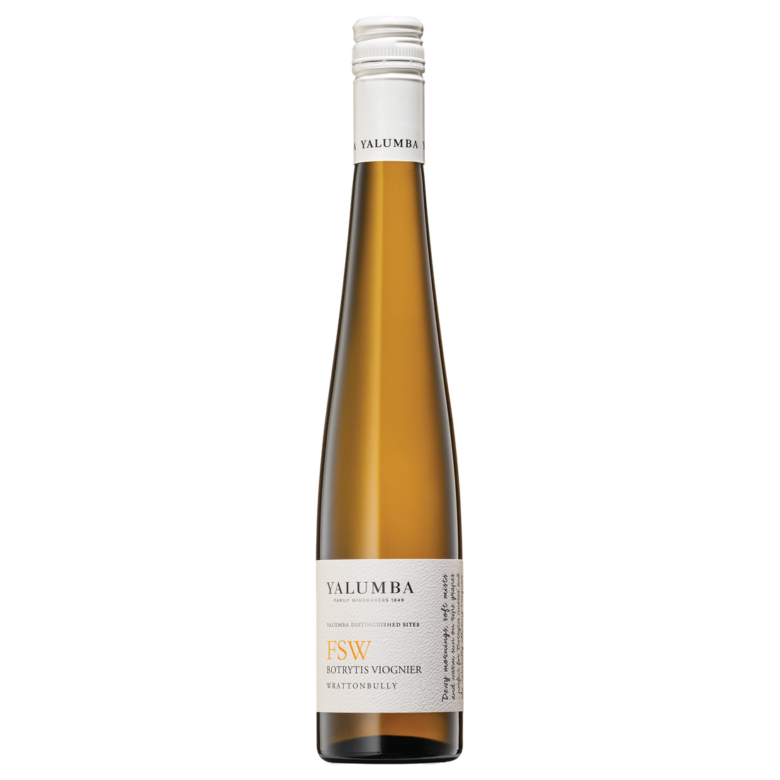 A bottle of Yalumba FSW Botrytis Viognier 2026 375ml White Wine