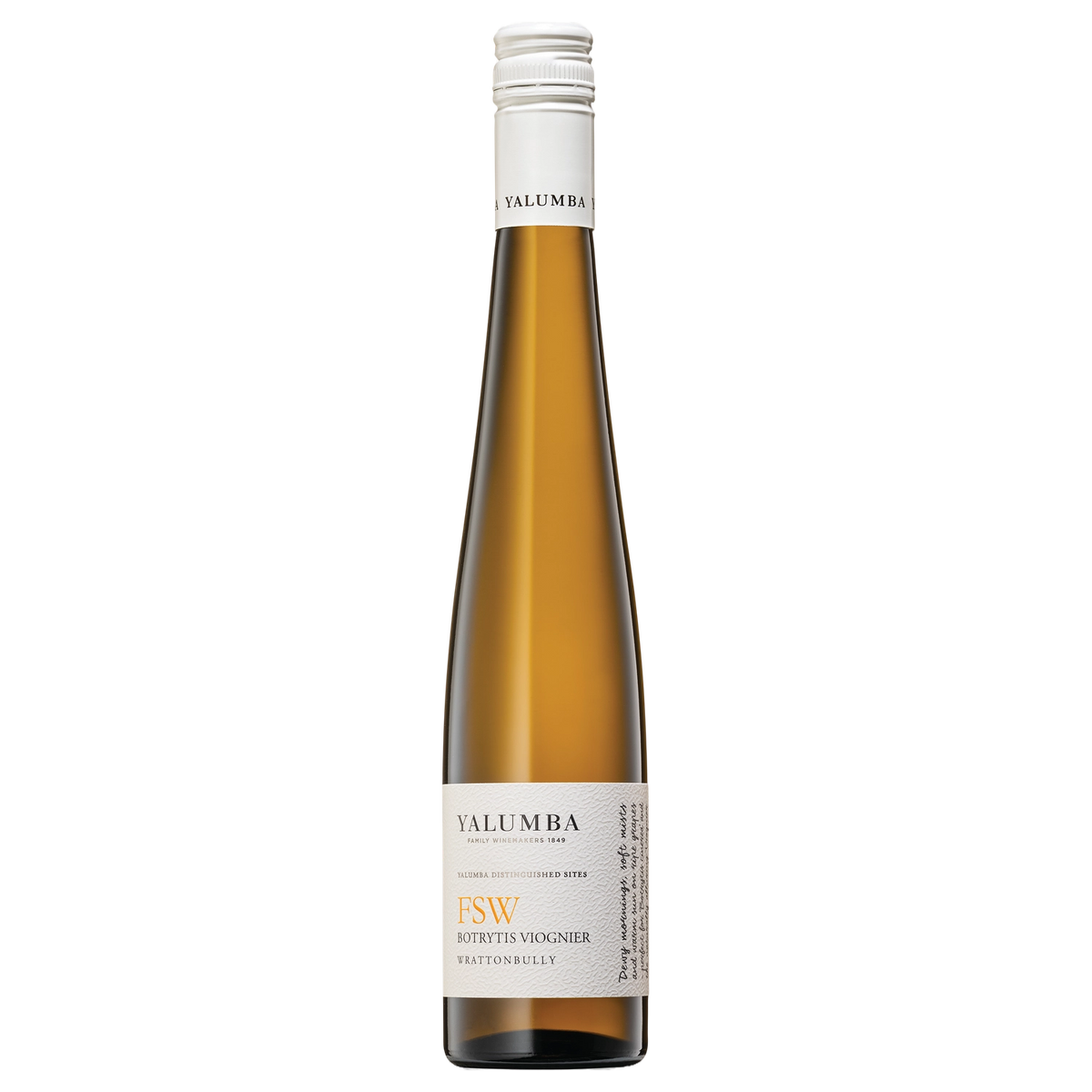 A bottle of Yalumba FSW Botrytis Viognier 2026 375ml White Wine