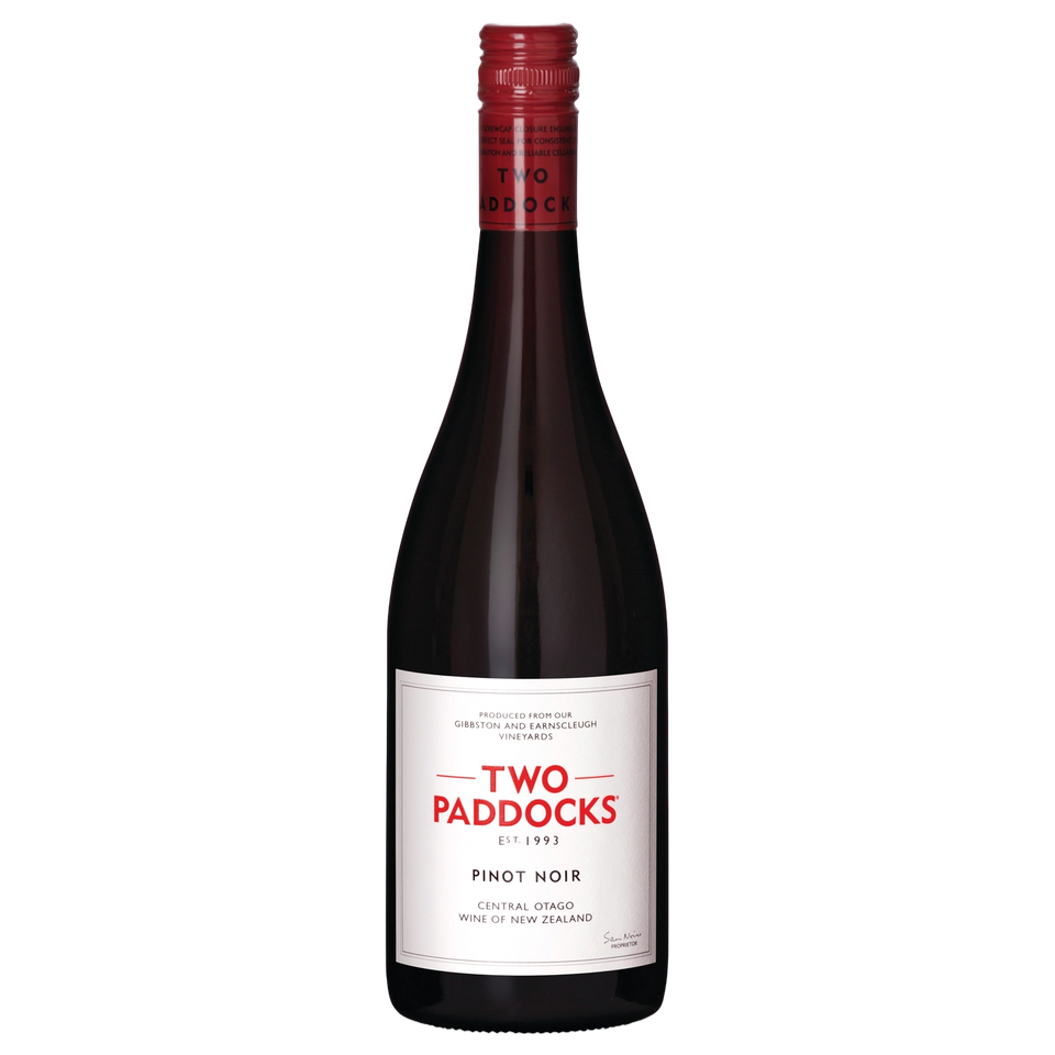 A bottle of Two Paddocks Pinot Noir Australia 2025 750ml Red Wine