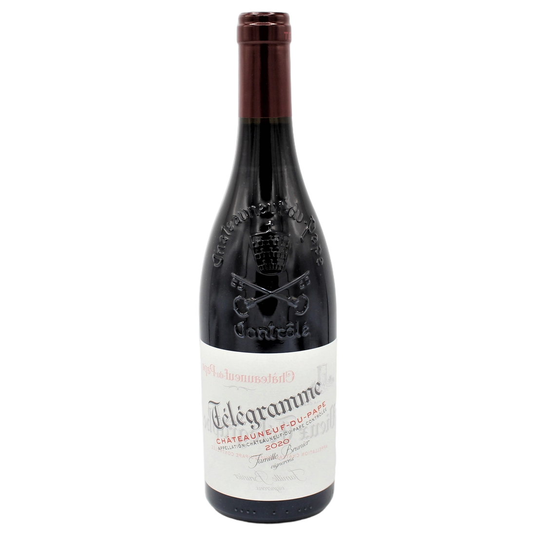 A bottle of Vieux Télégraphe Télégramme Châteauneuf du Pape 2020 750ml Red Wine