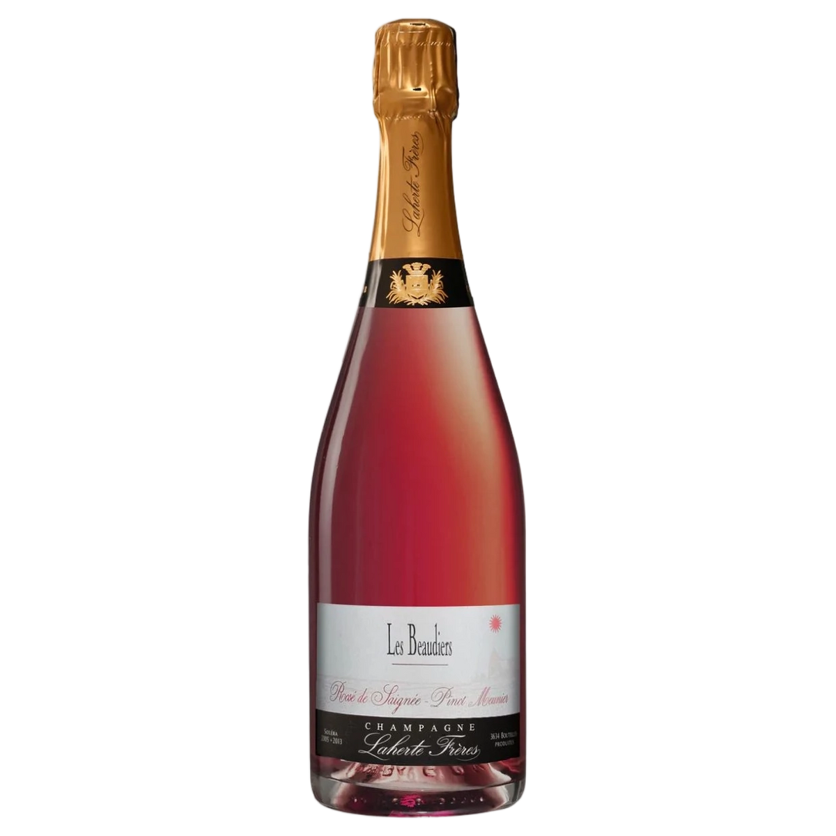 A bottle of Champagne Laherte Frères Les Beaudiers Rosé de Saignée (Disg. Dec 25) 2022 750ml Sparkling Wine