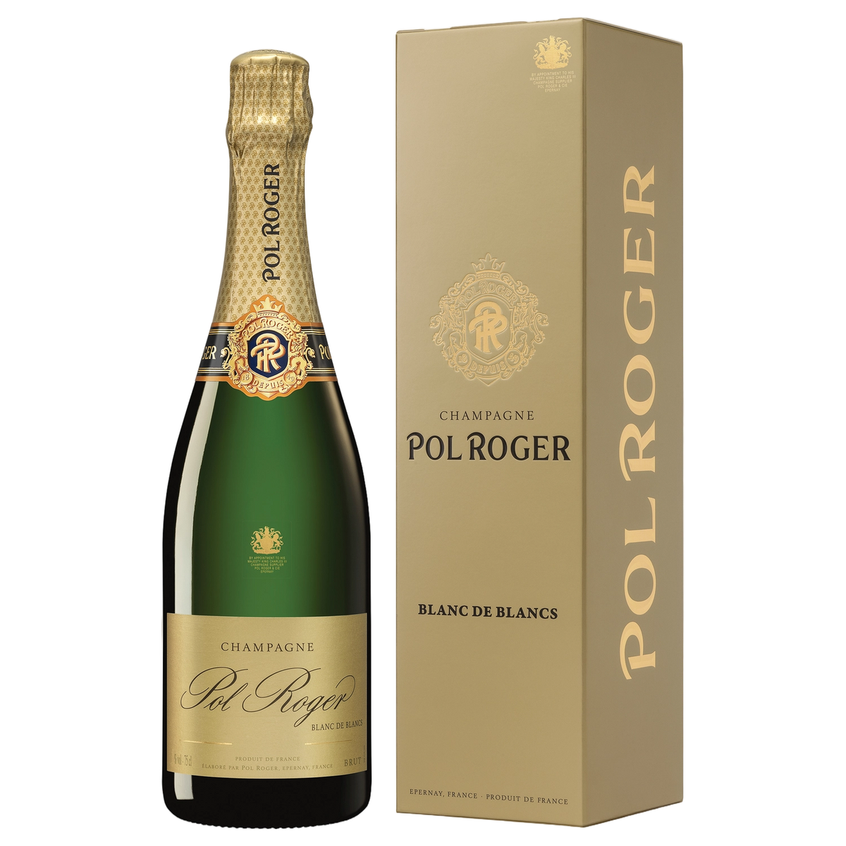 A bottle of Pol Roger Blanc de Blancs Gift Box 2016 750ml White Wine