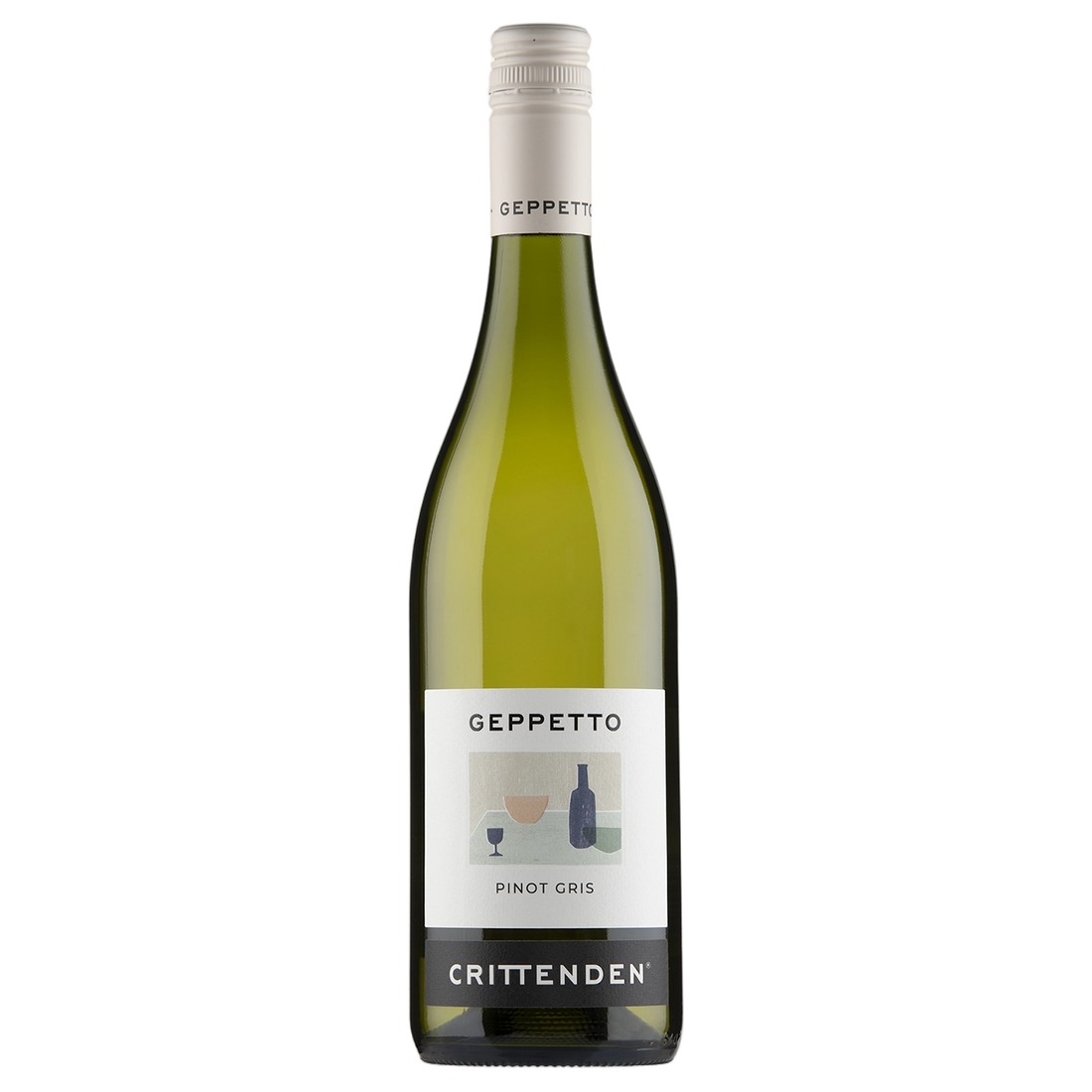 A bottle of Crittenden Geppetto Pinot Gris 2024 750ml White Wine