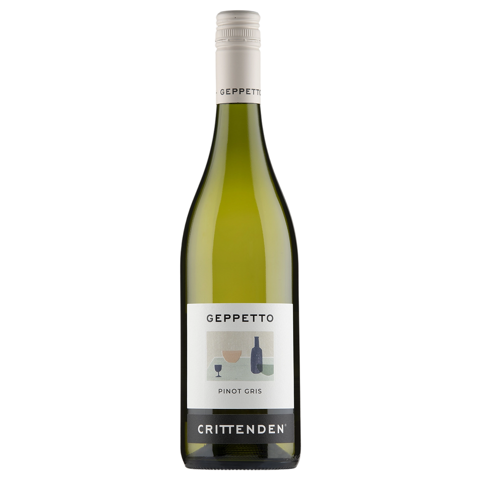 A bottle of Crittenden Geppetto Pinot Gris 2024 750ml White Wine