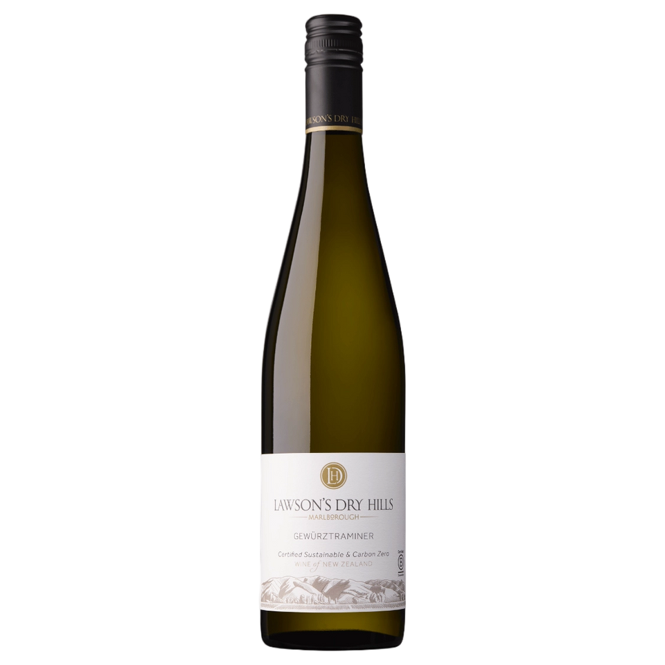 A bottle of Lawson's Dry Hills Estate Gewurztraminer 2020 750ml White Wine