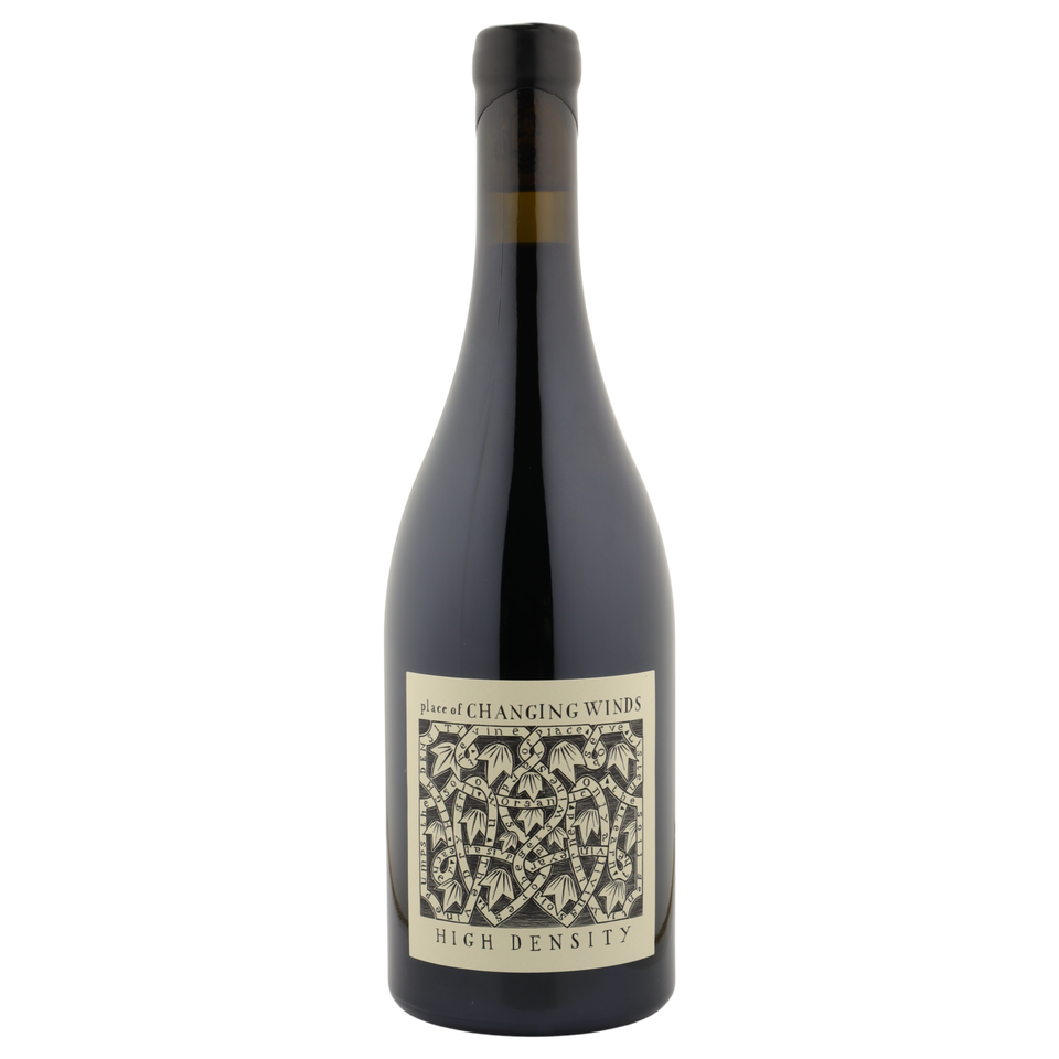 A bottle of Place of Changing Winds High Density Pinot Noir 2024 750ml Red Wine