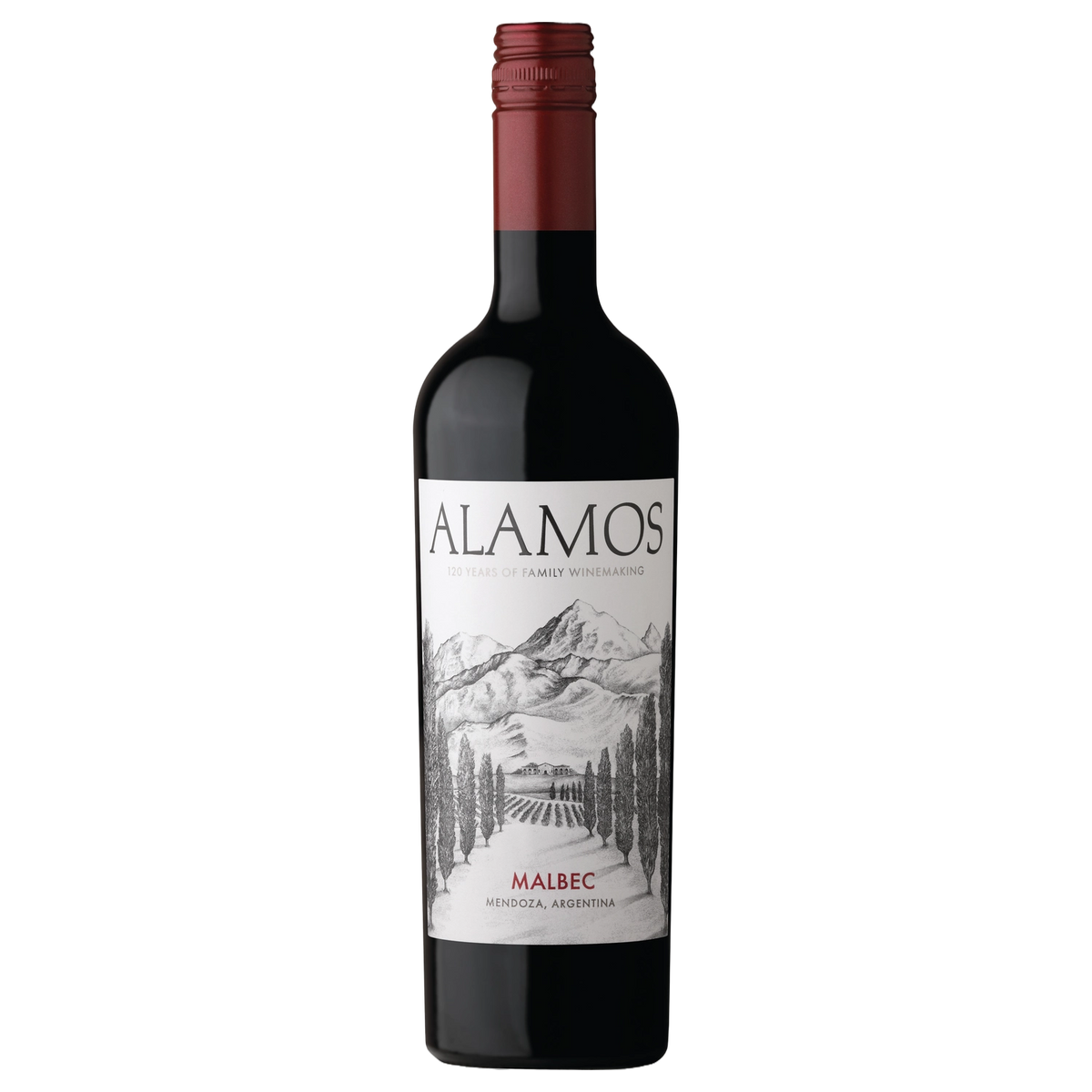 A bottle of Alamos Malbec 2025 750ml Red Wine