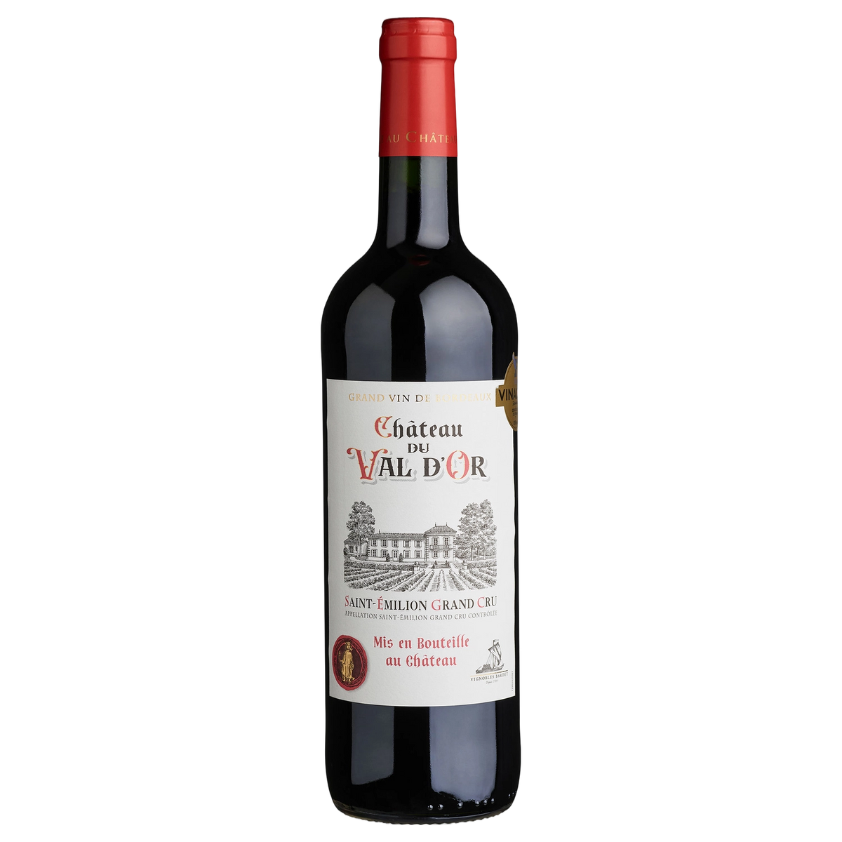 A bottle of Chateau Du Val D'or Saint Emilion Grand Cru 2018 750ml Red Wine
